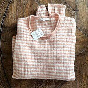 Madewell Striped Textured Merino Wool Blend Sweater, Medium, NWT, Super Soft